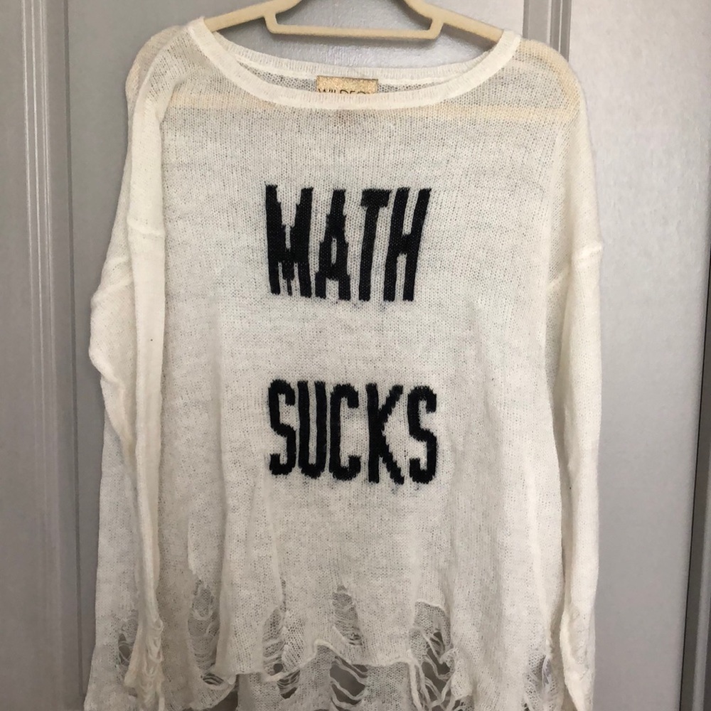 Wildfox white label “math sucks” sweater